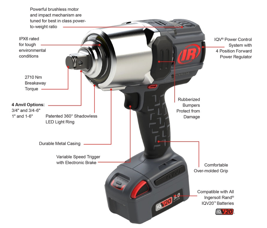 Ingersoll Rand W8171-K2-EU – 20V Cordless Impact Wrench Kit