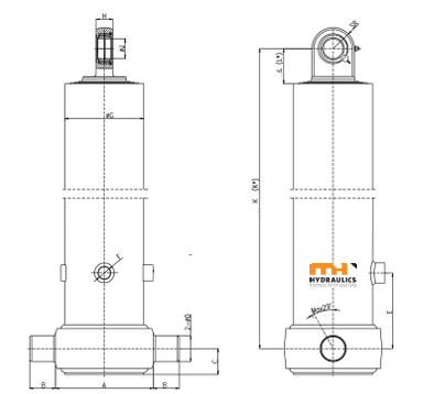 MH Tipping Cylinder MHE191-5-6180