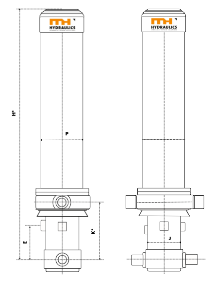 MH Tipping Cylinder MHC129-3-3850