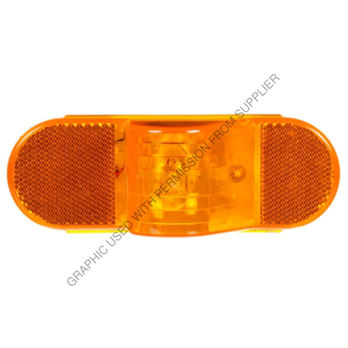 مصباح بيضاوي، كهرماني، حلقة معدنية، 6.5 بوصة، 3 دبابيس